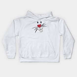 bunnyface with red heartnose Kids Hoodie